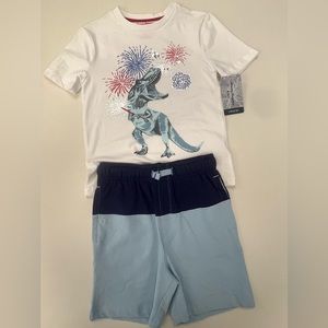 NWT - Tommy Bahama matching set - boys size 5/6 - white & blue
